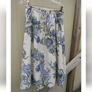 Cambridge Dry Goods Women’s VTG Floral Linen Blend Skirt Size Small